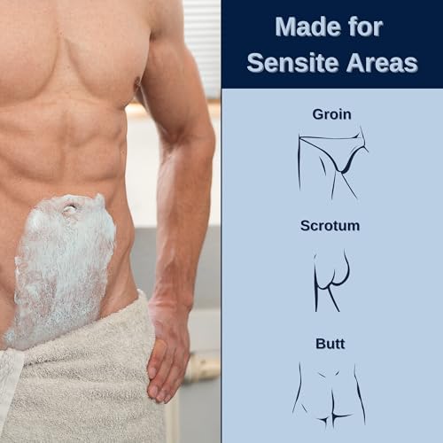 No Hair Crew Intimate/Private At Home Hair Removal Cream for Men - Painless, Flawless, Soothing Depilatory for Manscaping Unwanted Coarse Male Body Hair, 100ml (2 Pack)