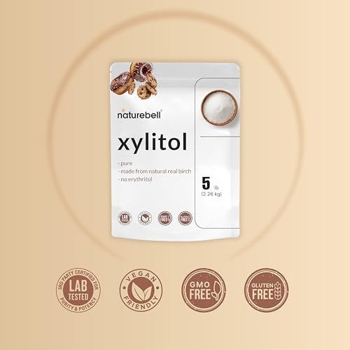 NatureBell Xylitol Sweetener, 5lbs | Natural Birch Crystal Source – 1:1 Sugar Substitute – Sweet Flavor with No Erythritol – Low Calorie & Glycemic Impact – Sugar Free, No Aftertaste, Non-GMO