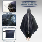 Elderly Mobility Scooter Poncho - 3 or 4 Wheel Scooter Rain Cover Cape Wheelchair Bicycle Protective Coat for Snow Water Sleet Resistance, 64" x 55"