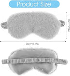 2 Pcs Plush Eye Mask Soft Sleeping Blindfold Eye Cover Comfortable Furry Faux Fur Sleeping Mask Satin Nap Night Eyeshade Cover for Women Men Gift (Black, Gray)