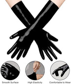 Short Latex Gloves Black Costume Gloves for Cosplay Party