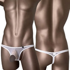 Gogobear Mens Elephant Nose Underwear Hollow Out Thin Double Strap G-String Thongs Brief