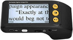 Portable Digital Video Magnifier Electronic Reading Aid 3.5 Inch LCD Screen for Low Vision 2x-25x Zoom Foldable Handle (Black)