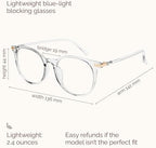 Gaoye 2 Pack Blue Light Blocking Glasses, Retro Round Eyewear Frame Anti Eyestrain Computer Glasses for Women Men - GY1688 (Pink+Transparent)