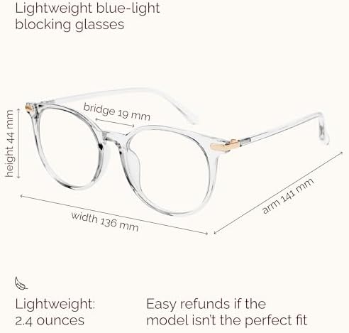 Gaoye 2 Pack Blue Light Blocking Glasses, Retro Round Eyewear Frame Anti Eyestrain Computer Glasses for Women Men - GY1688 (Pink+Transparent)