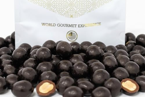 SweetGourmet Dark Chocolate Double Dipped Peanuts, Bulk Candy Snack, Trans Fat Free, 1 Pound Bag