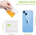 Small Pill Bags for Travel, 100 Pcs Pill Pouches for Medicine Vitamin Organizer Ziplock Bags with Write-on Labels Seal Waterproof for Daily Travel Medicine Pill Storage and Small Item