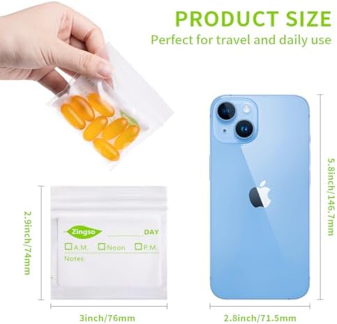 Small Pill Bags for Travel, 100 Pcs Pill Pouches for Medicine Vitamin Organizer Ziplock Bags with Write-on Labels Seal Waterproof for Daily Travel Medicine Pill Storage and Small Item