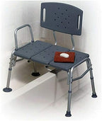 HEALTHLINE Transfer Bench Adjustable Height 500 Lbs, Heavy Duty Bariatric Tub Transfer Bench with Back, Non-Slip Seat, Bath Shower Bench Chair for Bathroom for Elderly Disabled