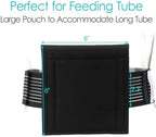 [2 Pack] Feeding Tube Belt, PEG Tube Holder G-Tube Abdominal Belt Breathable Black with Slit for G Tube J Tube PEG Tube Supplies, No More Taping The Tube