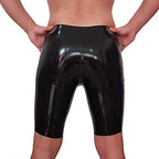 Latex Rubber Shorts Short Pants Trousers Black (one size)