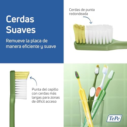 TePe Nova X-Soft Toothbrush for Adults with Tapered Head, Angled Neck, and Thumb Grip, Pack of 1