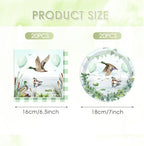 40PCS Lucky Duck Birthday Decorations Disposable Mallard Duck Hunting Birthday Party Supplies Tableware Set Include Paper Plates, Napkin for Duck Baby Shower Table Decorations, Serves 20