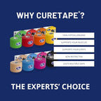 CureTape Classic | Kinesiology Tape for Muscle & Joint Pain | Elastic Therapeutic Tape | Waterproof Athletic Tape | Medical K Tape (Beige)