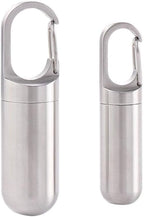 2Pcs Stainless Steel Mini Pill Case Sealed Storage Box, Portable Waterproof Small Pocket Pill Case Capsules Organizer