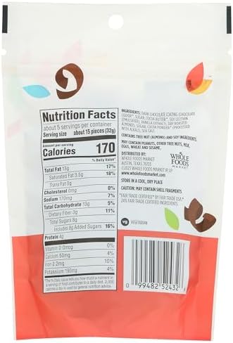 365 by Whole Foods Market, Dark Chocolate Covered Almonds, 6 Ounce