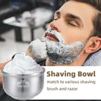 Grandslam Shaving Soap Bowl, 304 Heavy Duty Stainless Steel Shaving Lather Bowl for Men, Double Layer Heat Preservation, Create Rich Shaving Cream and Keep Your Lather Warm
