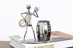 Music Theme Metal Pencil Holder, Office Supply Pen Organizer Desktop Decoration Stand Container (Typ1 Bass)