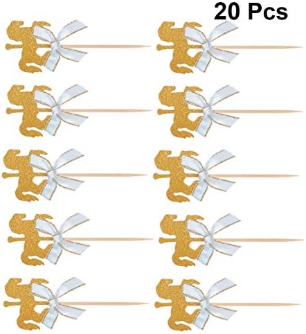 20Pcs Carousel Horse Cupcake Toppers Horse Cake Decoration Cake Picks for Birthday Wedding Baby Shower Party Supplies