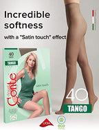 Conte Tights Sheer to Waist Pantyhose with Satin Silky Touch Effect, Tango 40 Den