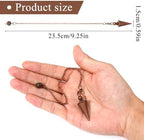 Sibba Divination Pendant Copper Pendulum Metal Dowsing Pendulum Divination Reiki Pendulums Chain Spiritual Point Pendulums Copper Pointed Pendant for Balance Meditation Scrying