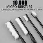 7Pcs Silver Cleaning Kit，with 4Pcs Ultra-Soft Brushes & 2Pcs Polish Cloths & 1Pcs Silver Polish Sticks - Tarnish Removal for Antique Jewelry, Sterling Silverware, Cutlery & Plateware - Safe for Gold, Diamonds, Platinum, Gemstones and Coins