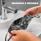 Premium Cotton Face Masks Washable & Reusable Cloth Comfy Breathable Material (BLACK COTTON, 3 PACK)