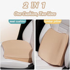 2 in 1 Wedge Car Seat Cushion or Lumbar Support - 3.2 inches Soft Memory Foam Cushion for Car Seat Driver for Comfort - Driving Cushion for Butt and Back Sciatica Pain Relief, Beige