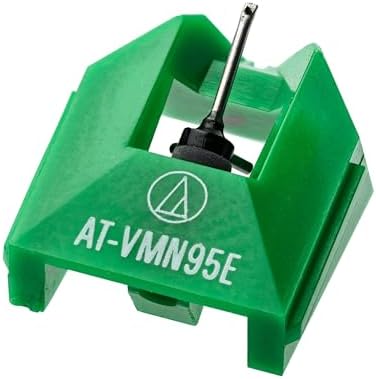 Audio-Technica AT-VMN95E Elliptical Replacement Turntable Stylus for AT-VM95 Series Cartridges, Compatible with AT-LP120X Series, AT-LP3XBT, AT-LPW40, AT-LPW50, AT-LP5X, AT-LP8X, Green