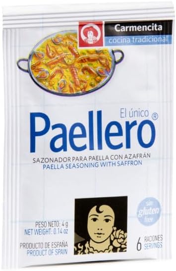 Carmencita. Traditional Paellero. Paella Seasoning with Saffron (15 sackets). 60g (2.12oz)