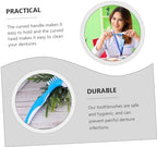 KOMBIUDA 5pcs Dual-Headed False Tooth Brushes for Denture Cleaning Easy to Use Tooth Care Tools