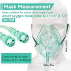 3 Pack Oxygen Masks for Face Adult, XL Size Oxygen Mask with 6.6' Ft Tubing and Adjustable Elastic Strap- NO Cup
