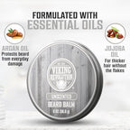 Viking Revolution Unscented Beard Balm for Men - Beard Butter with Argan Oil and Jojoba Oil Softener and Moisturizer Styling Balm - Gifts for Men with Beeswax and Shea Butter (1 Pack, 2oz)