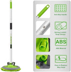 anngrowy 62" Microfiber Car Wash Brush Mop Kit Mitt Sponge with Long Handle Car Cleaning Supplies Kit Duster Washing Car Tools Accessories, 1 Chenille Scratch-Free Replacement Head Aluminum Alloy Pole