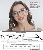 3 Pack Reading Glasses Women Blue Light Blocking Metal Computer Spring Hinge Readers