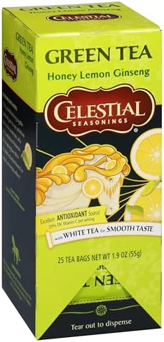 Celestial Seasonings Honey Lemon Ginseng Green Tea 25 Tea Bags