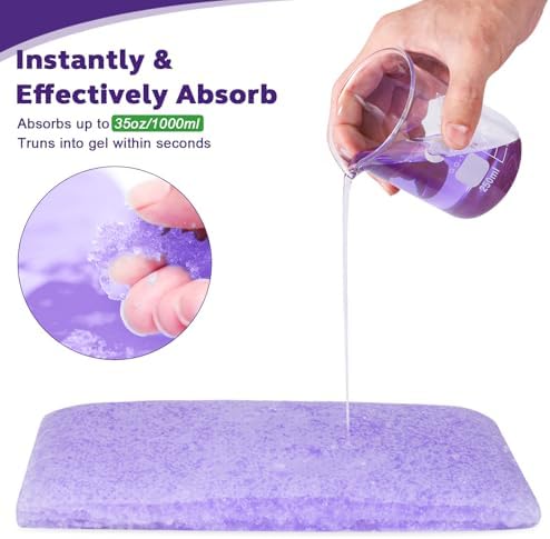 OUMEE 100PCS Lavender Scented Commode Absorbent Pads for Bedside Commode Bucket - Medical Grade Commode Pads with Absorbent Gel, Potty Liner Pads for Adults Seniors Portable Toilet Pad Bedpans