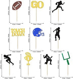 30 Pack American Football Cupcake Toppers Football Touchdown Cupcake Picks Soccer Player Cupcake Decorations for Super Rugby Sports Theme Men Boys Birthday Party Supplies