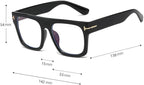 Oversized Reading Glasses Blue Light Blocking Anti UV Computer Readers Sturdy Flat Light Mirror Square Eyewear