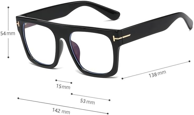 Oversized Reading Glasses Blue Light Blocking Anti UV Computer Readers Sturdy Flat Light Mirror Square Eyewear