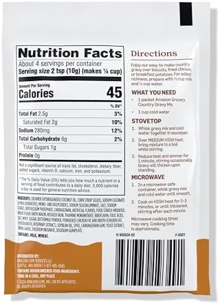 Amazon Brand - Happy Belly Country Gravy Mix, 1.37 ounce (Pack of 1)