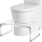 Acrylic Toilet Stool Squat Set of 2, Squatting Toilet Stool for Adults Kids,Modern Design Pooping Stool, Easily Blend into Any Bathroom (Clear-2PCS)