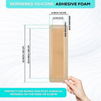 MedVance Bordered Adhesive Silicone Foam Dressing Pack of 10 - Waterproof Silicone Pad - Easy Apply & Remove Sterile Bandages - Wound Care & Dressings for Burns & More (4"x12" Bandage, 2.4"x10.4" Pad)