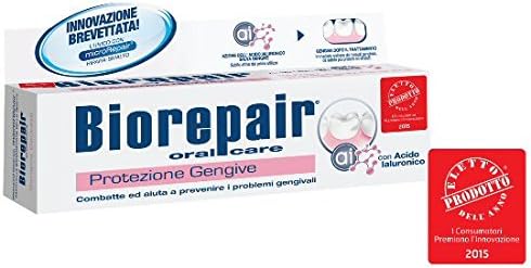 Biorepair: "Protezione Gengive" (Gum Protection) Toothpaste with microRepair * 2.5 Fluid Ounce (75ml) Tube (Pack of 2) * [ Italian Import ]