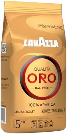 Lavazza QualitÃ Oro Whole Bean Blend, Medium Roast, 2.2 Pound (Pack of 1) ,100% Arabica, Central America & African highland origins, Fruity & Aromatic