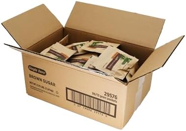 Single Serv All Natural Brown Sugar Packets - Delicious Brown Sugar, Easy To Open, Perfect for On-the-Go Sweetening and Baking - 13g Individual Servings. 96 Count