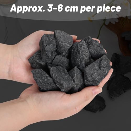 1.1lb Bulk Raw Shungite Rough Crystal- Natural Shungite Stone Raw Stones Crystal for Tumbling, Fountain Rocks, Decoration, Polishing, Wire Wrapping, Wicca & Reiki Crystal Healing