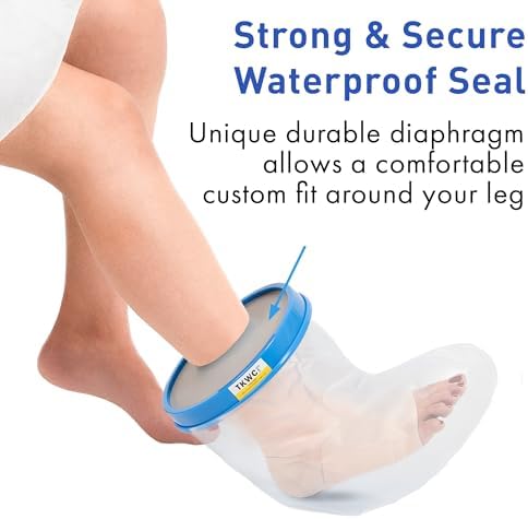 TKWC INC Water Proof Leg Cast Cover for Shower - Watertight Foot Protector (Foot & Ankle)