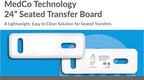 MedCo Technology 24" Premium Seated Transfer Board, Friction-Reducing High Density Plastic, Soft Edges, Dual Handle Shapes, Easy to Transport. Perfect for Bed, Wheelchair, Toileting, and More