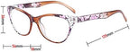 Reading Glasses 3 Pack, OWN4B Vintage Fashion Designer Floral Design Readers Eyeglasses Readingglasses for Women Men Unisex (3 Pack Tea, 4.0)